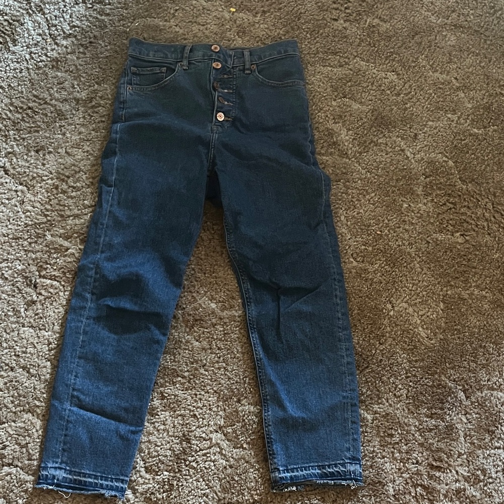 Express Dark Blue Straight Leg Jeans